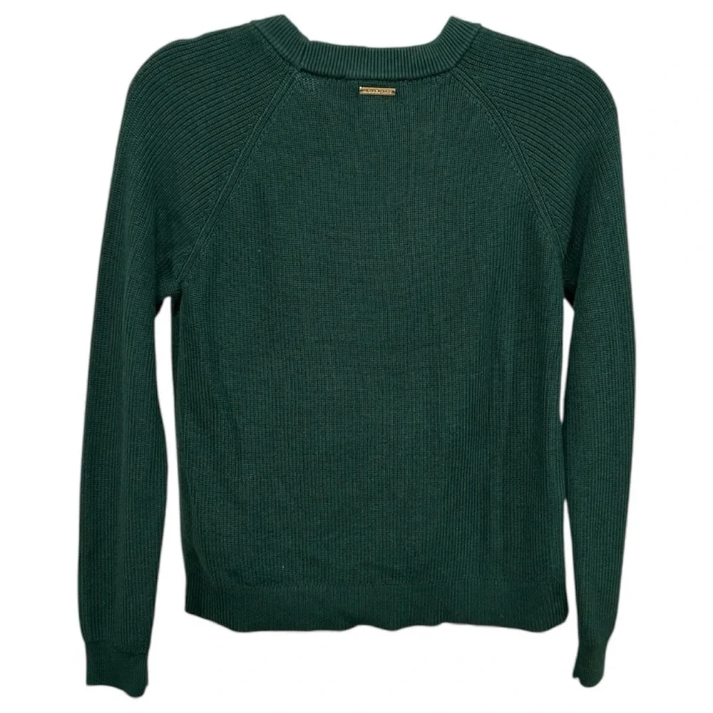 NEW Michael Kors Dark Green Sweater with Gold Shoulder Zippers Size: Small NWT